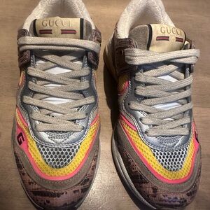 Gucci Sneakers with Pink and Yellow Accents